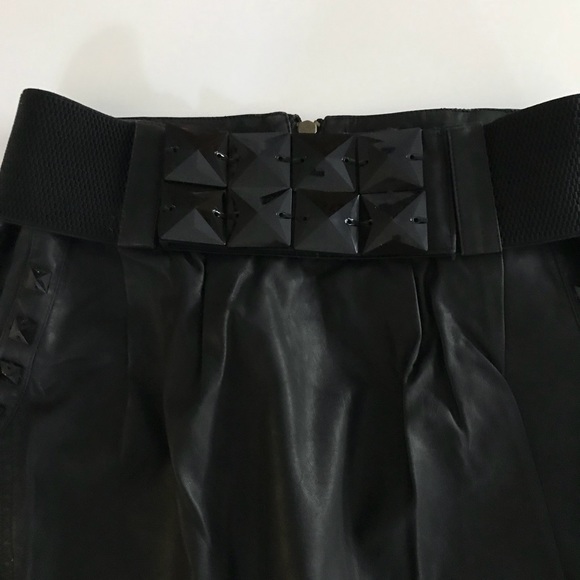 Studded Black Leather Skirt - Picture 4 of 8